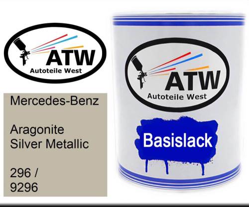 Mercedes-Benz, Aragonite Silver Metallic, 296 / 9296: 1L Lackdose, von ATW Autoteile West.